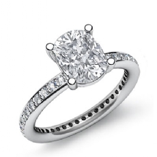 Eternity Classic Sidestone diamond Ring 14k Gold White