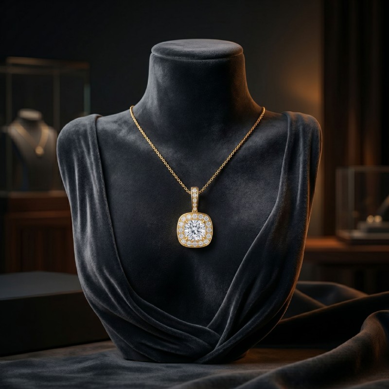  diamond Pendant 18k Gold Yellow