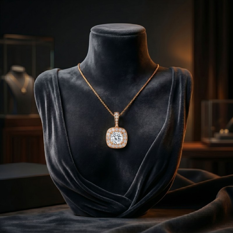  diamond Pendant 14k Rose Gold