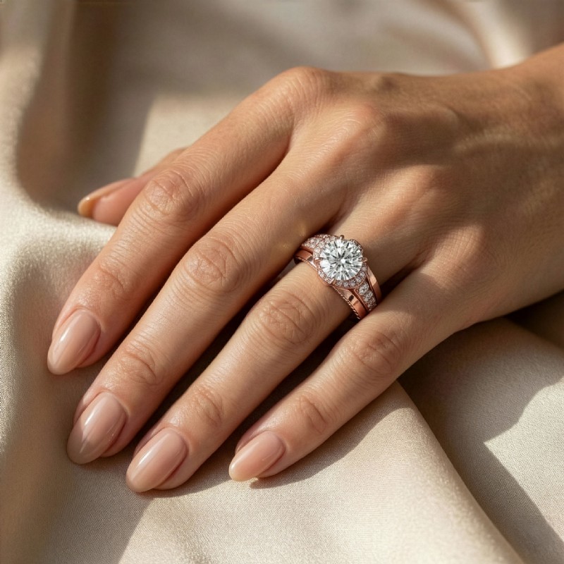  diamond Ring 14k Rose Gold