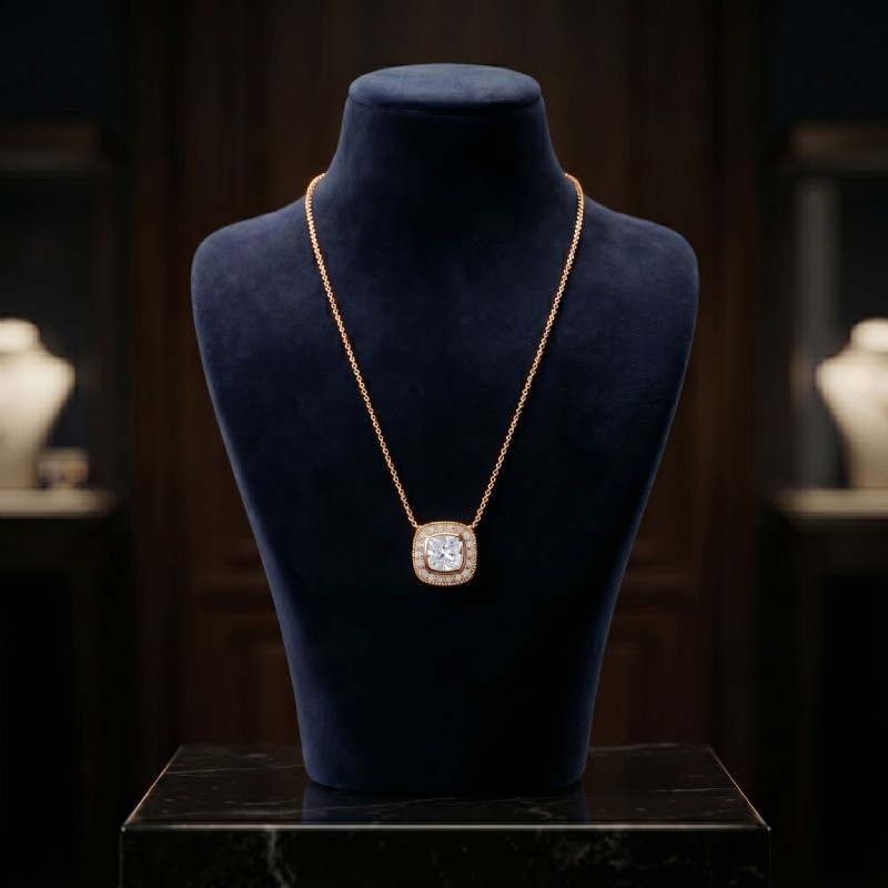  diamond Pendant 14k Rose Gold