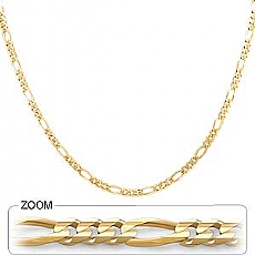 14k Yellow Gold Men's Solid Figaro Chain (3.70mm,20