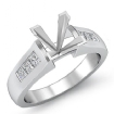 0.6Ct Princess Channel Diamond Engagement Ring Semi Mount 18k White Gold - javda.com 