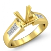 0.6Ct Princess Channel Diamond Engagement Ring Semi Mount 14k Yellow Gold - javda.com 