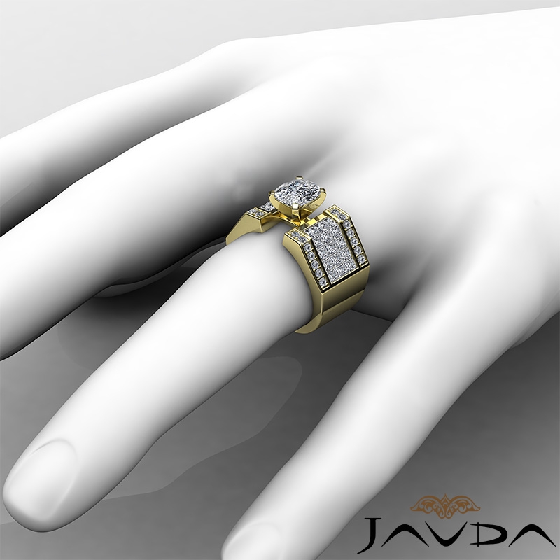 Invisible Setting Shank diamond Ring 14k Gold Yellow