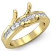 0.5Ct Princess Diamond Engagement Ring Channel 18k Yellow Gold Semi Mount - javda.com 