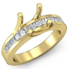 Princess Diamond Engagement Ring Channel 14k Gold Yellow Semi Mount (0.5Ct. tw.)