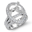 2.15Ct Diamond Vintage Engagement Ring Halo Setting 14k White Gold Oval Semi Mount - javda.com 