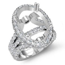 2.2 CT Diamond Vintage Engagement Ring Halo Setting 14k W Gold Oval Semi Mount
