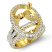 2.2Ct Diamond Vintage Engagement Ring Halo Setting 18k Yellow Gold Oval Semi Mount - javda.com 