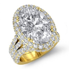 Circa Halo Triple Shank diamond  14k Gold Yellow