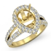 1.52Ct Pear Shape Semi Mount Halo Setting Diamond Engagement Ring 14k Yellow Gold - javda.com 