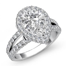 Circa Halo Split Shank diamond Ring 14k Gold White