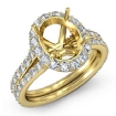 1.26Ct Diamond Engagement Ring Oval Shape Semi Mount 18k Yellow Gold Halo Setting - javda.com 