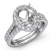 1.26Ct Diamond Engagement Ring Oval Shape Semi Mount 14k White Gold Halo Setting - javda.com 