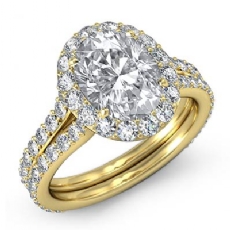 Modern Petite Halo Pave diamond Ring 18k Gold Yellow
