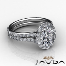 Modern Petite Halo Pave diamond Ring 18k Gold White