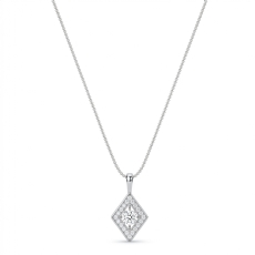 0.20Ct Kite Style Diamond Pendant Necklace In 14k White Gold 18 Inch Chain