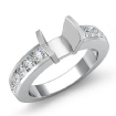 0.65Ct Round Bar Channel Diamond Engagement Ring Semi Mount 14k White Gold - javda.com 