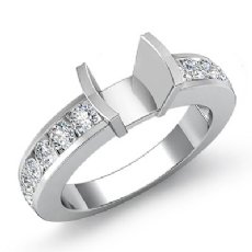0.65Ct Round Bar Channel Diamond Engagement Ring Semi Mount 14K W Gold
