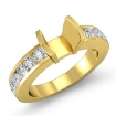 0Ct Round Bar Channel Diamond Engagement Ring Semi Mount 18k Yellow Gold - javda.com 