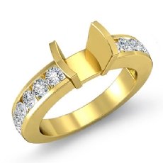 Round Bar Channel Diamond Engagement Ring Semi Mount 14k Gold Yellow (0.65Ct. tw.)