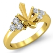 Round Diamond 3Stone Marquise Engagement Ring Setting 18k Yellow Gold 0.3Ct - javda.com 