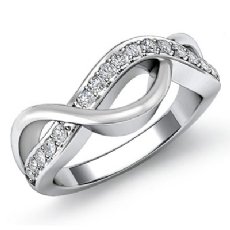 0.25 Ct Round Diamond Women Wedding Band 14k W Gold