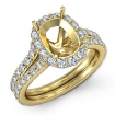 1.32Ct Diamond Engagement Cushion Semi Mount Ring Halo Setting 14k Yellow Gold - javda.com 