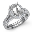 1.32Ct Diamond Engagement Cushion Semi Mount Ring Halo Setting Platinum 950 - javda.com 