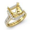 1.35Ct Diamond Engagement Ring Asscher Semi Mount 18k Yellow Gold Halo Setting - javda.com 