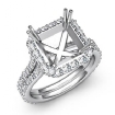 1.35Ct Diamond Engagement Ring Asscher Semi Mount 18k White Gold Halo Setting - javda.com 