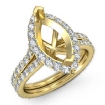 1.36Ct Halo Setting Diamond Engagement Ring Marquise Semi Mount 14k Yellow Gold - javda.com 