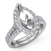 1.36Ct Halo Setting Diamond Engagement Ring Marquise Semi Mount Platinum 950 - javda.com 