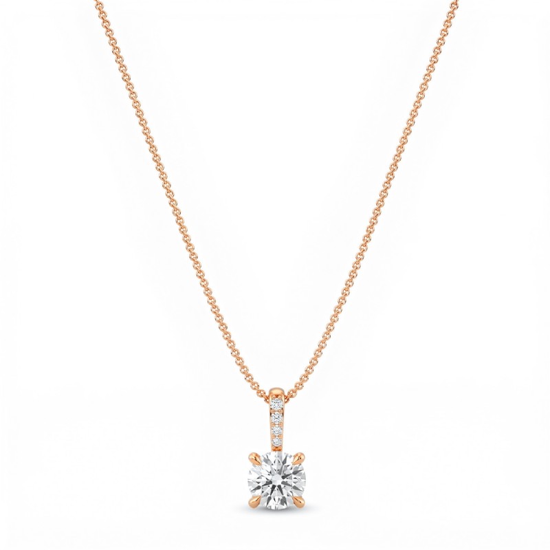  diamond Pendant 18k Rose Gold