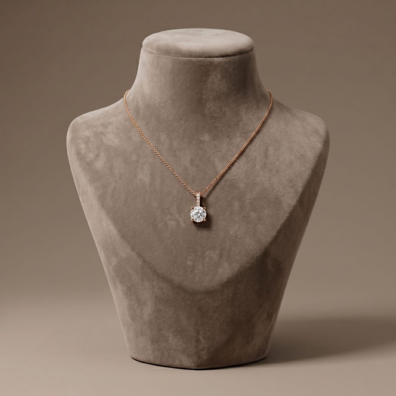  diamond Pendant 18k Rose Gold