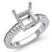 0.25Ct Princess Diamond Engagement Side Stone Ring Setting 14k White Gold - javda.com 