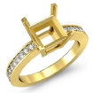 0.25Ct Princess Diamond Engagement Side Stone Ring Setting 14k Yellow Gold - javda.com 
