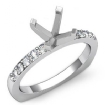 0.2Ct Round Diamond Pave Classic Engagement Ring Setting Platinum 950 - javda.com 