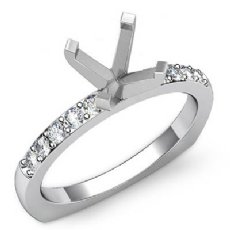 0.2Ct Round Diamond Pave Classic Engagement Ring Setting 14K W Gold