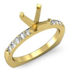 Round Diamond Pave Classic Engagement Ring Setting 18k Gold Yellow (0.2Ct. tw.)