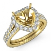 1.65Ct Diamond Engagement Ring Halo Setting 18k Yellow Gold Heart Cut Semi Mount - javda.com 
