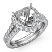 1.29Ct Diamond Engagement Ring Halo Setting 14k White Gold Heart Cut Semi Mount - javda.com 