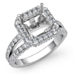1.53Ct Diamond Engagement Halo Setting Ring Asscher Semi Mount Platinum 950 - javda.com 