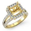 1.53Ct Diamond Engagement Halo Setting Ring Asscher Semi Mount 14k Yellow Gold - javda.com 