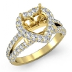 1.55Ct Diamond Engagement Heart Cut Ring 14k Yellow Gold Halo Setting Semi Mount - javda.com 