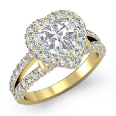 Circa Halo Bezel Split Shank diamond Ring 14k Gold Yellow