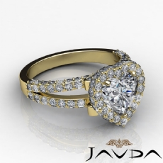 Circa Halo Bezel Split Shank diamond Ring 18k Gold Yellow