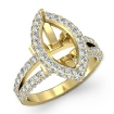 1.58Ct Halo Setting Diamond Engagement Marquise Semi Mount Ring 18k Yellow Gold - javda.com 