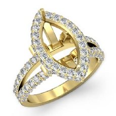 Halo Setting Diamond Engagement Marquise Semi Mount Ring 14k Gold Yellow (1.58Ct. tw.)